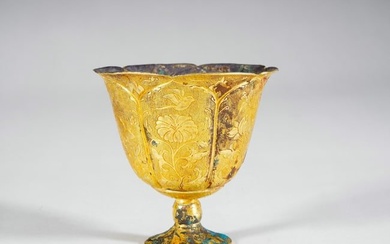 A silver gilt floral mouth cup