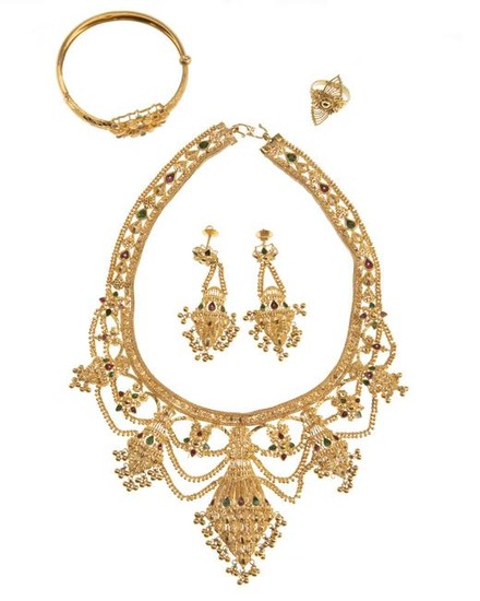 A suite of Indian jewelry