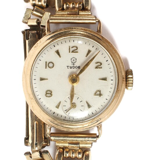 A vintage 9ct gold cased ladies Tudor cocktail watch on rolled gold strap