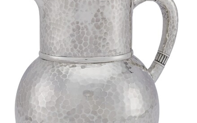 AN AMERICAN SILVER WATER PITCHER