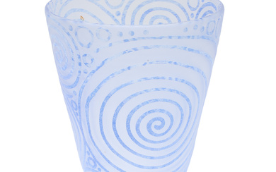 AN 'EMO' ACID ETCHED CAMEO GLASS VASE.