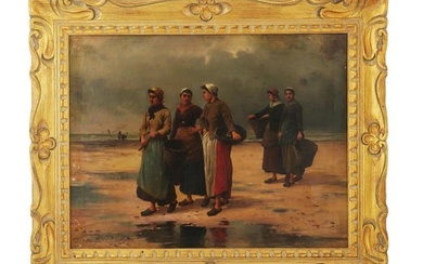 ANTIQUE FRENCH OIL ON CANVAS PAINTING BY ROUZIS