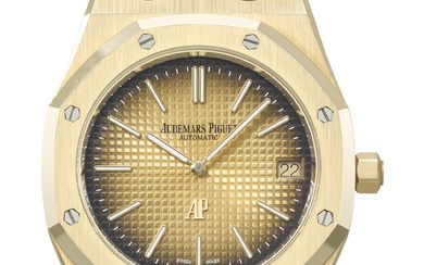 AUDEMARS PIGUET. A COVETED AND HIGHLY ATTRACTIVE 18K GOLD AUTOMATIC...