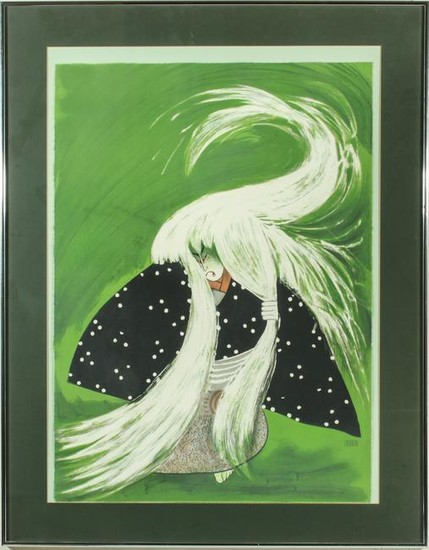 Al Hirschfeld "Kabuki Renjishi" Color Lithograph