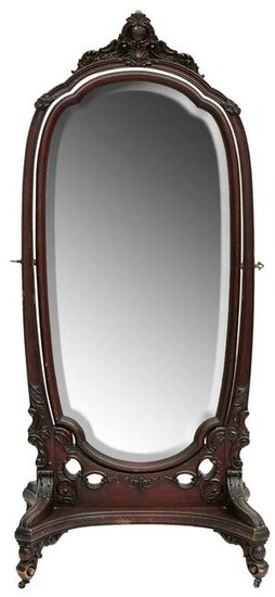 American Carved Mahogany Chevelle Mirror
