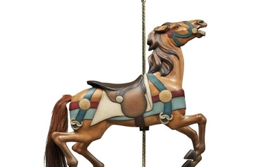 American Carved and Polychrome Paint-Decorated Jumper Carousel Horse, attributed to D.C. Muller Brothers (1903-1914), Philadelphia, Pennsylvania, Circa 1910