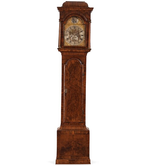 An English 18th century eight-bells longcase clock, dial face marked Collins Wattisfield.