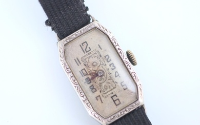 An early 20th century silver cocktail watch, possibly French...