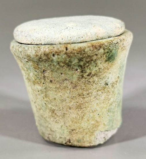 Ancient Egyptian Faience Bowl with Lid