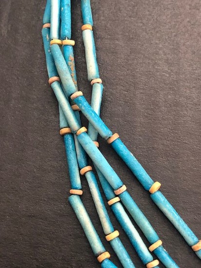 Ancient Egyptian Faience Necklace Turquoise (Very Rare Beads)