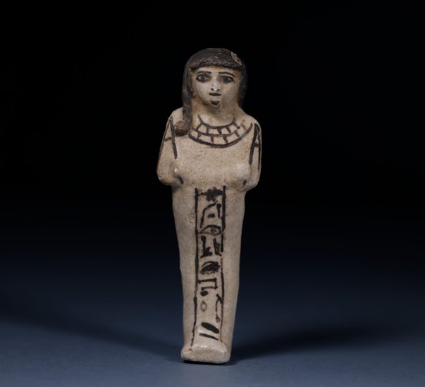 Ancient Egyptian Faience Shabti for Khaemwaset - 13.5×2.5×4.5 cm - (1)