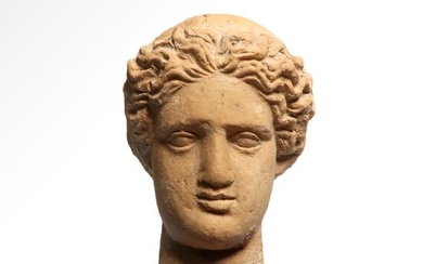 Ancient Greek Terracotta Greek Terracotta Head, Taranto, c. 5th - 4th Century B.C.