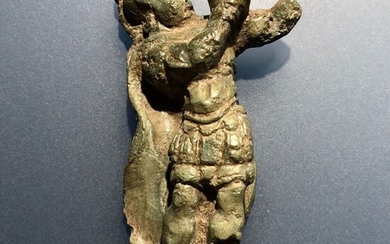 Ancient Roman Bronze Important and Exceedingly Rare Figurine of a Legions Officer called " Tubicen" (Trumpeter).