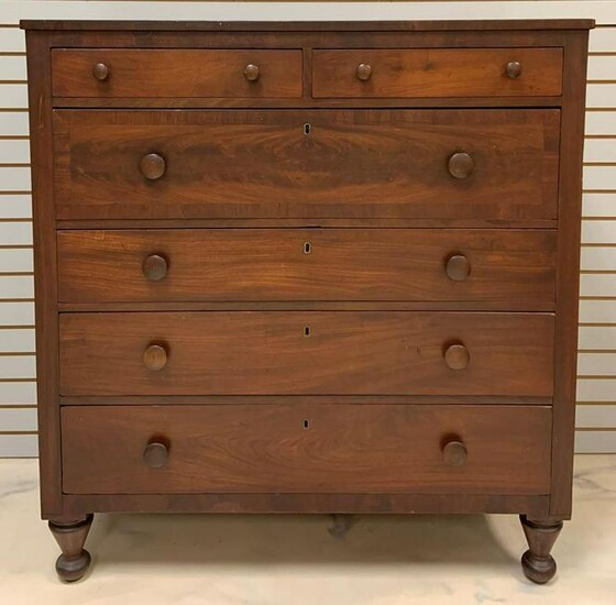 Antique 6 Drawer Walnut Dresser