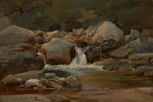 Anton Edvard KIELDRUP Haderslev, 1826 - Copenhague, 1869 Torrent au milieu des rochers