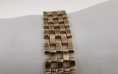 Armband 333/ 8 kt Gold, Roségold, Gelbgold - Armband Größe: 19,00 cm Länge Breite 18 mm - 8 kt. Gold, Pink gold, Yellow gold - Bracelet