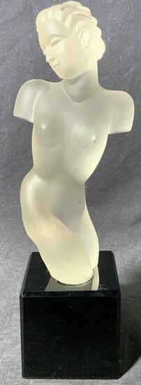 Art Deco Nude Female Frosted Glass Figural