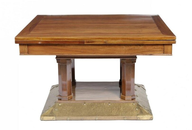 Art Deco table; France, ca. 1925. Walnut wood and