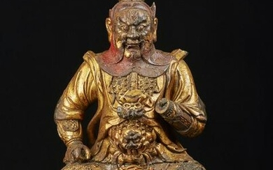 Arte Cinese A lacquered wood figure of Lokapala China