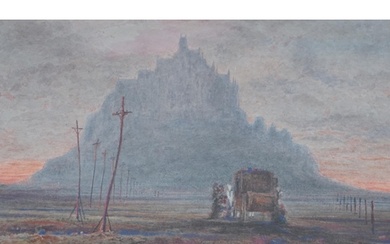 Attributed to Albert Goodwin (1845-1932), watercolour, Mont ...