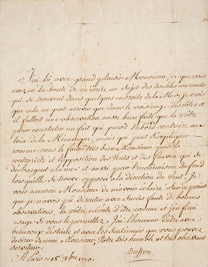 BUFFON GEORGES-LOUIS LECLERC, COMTE DE (1707-1788) NATURALISTE.