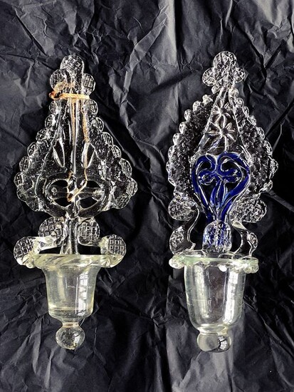 Bedside fonts (2) - Louis XVI Style - Glass - Second half 18th century