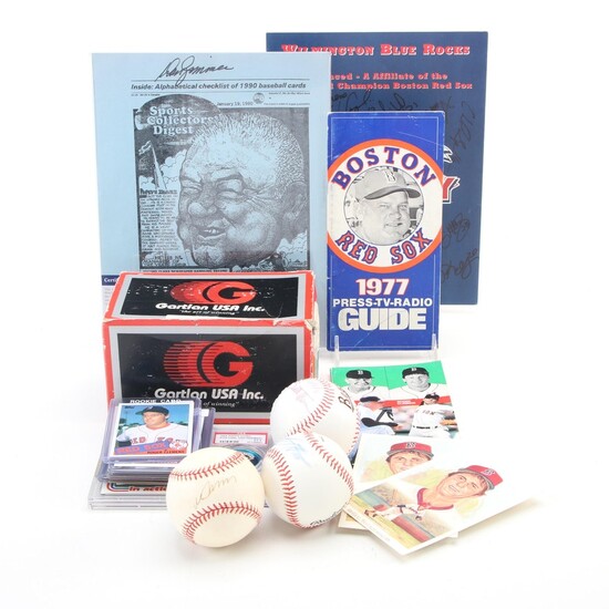 Boston Red Sox Collection, Ted Williams Figurine, Signed Balls, Cards and More