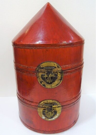 Box - Bronze, Lacquer, Leather, Paper - Chinese hat box - China - Qing Dynasty (1644-1911)