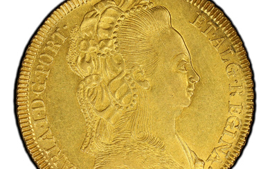 Brazil: , Maria I gold "Bejeweled Headdress" 6400 Reis (Peça) 1789-R AU58 PCGS,...