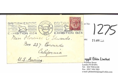 British Empire Exhibition. 1923 (Oct) Cover to USA franked 6...