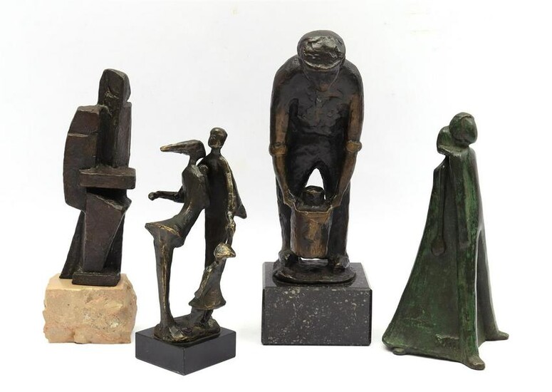 Bronze sculpture of 2 figures