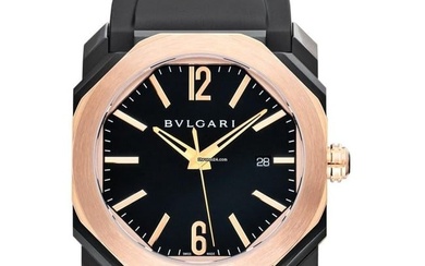Bulgari Octo 102485 - Octo Automatic Black Dial Stainless Steel Men's Watch