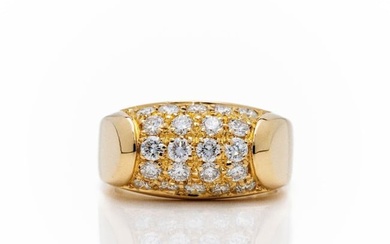 Bvlgari Tronchetto 18KT Gold Pave Diamond Ring