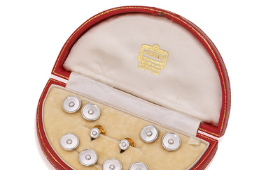 CARTIER MOTHER-OF-PEARL AND DIAMOND DRESS-SET