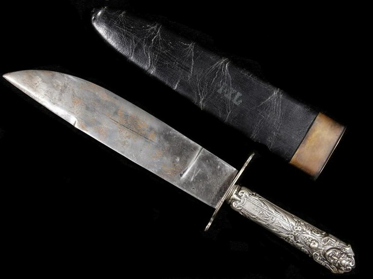CASED BOWIE KNIFE BY GEORGE WOSTENHOLM OF SHEFFIELD