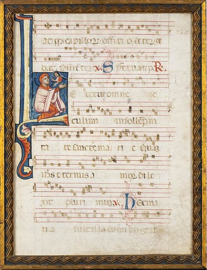CENTRAL-ITALIAN MINIATURE ARTIST, 14th CENTURY Antiphonary with initial letter...
