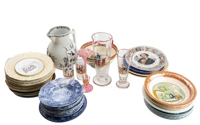 CERAMICS AND GLASS. A large quantity of Dickens related plat...