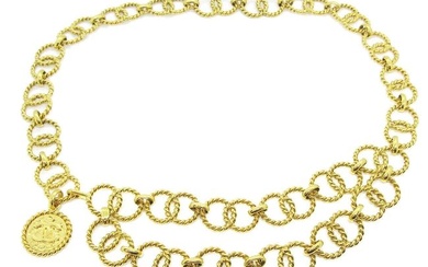 CHANEL CC Logos Charm Gold Chain Belt Accessories 23 Vintage