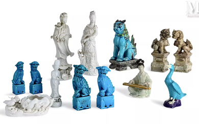 CHINE, XIXème - XXème siècle Sculptures en porcelaine
