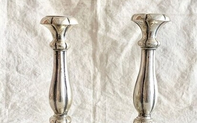 Candlestick (2) - .813 silver - austrian silversmith - Austria - Mid 19th century
