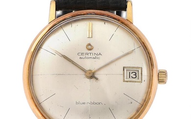 Certina A wristwatch of gold plated metal. Model Blue Ribbon. Mechanical movement...