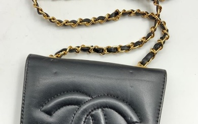 Chanel Style Leather Evening Crossbody Bag