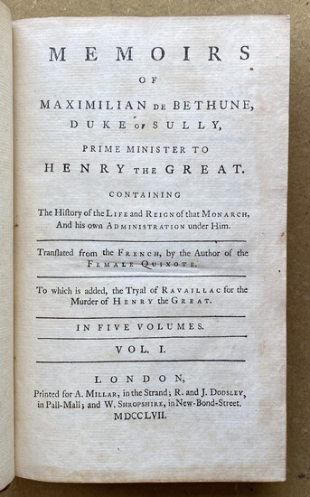 Charlotte Lennox translation, 5 vols., 1757