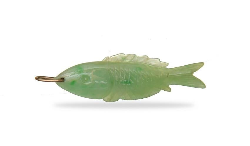 Chinese Jadeite Fish Toggle, 19th Century