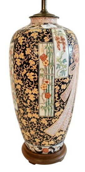 Chinese Porcelain Lamp, along with shade, vase height