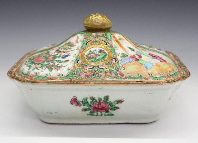 Chinese Rose Medallion Covered Dish