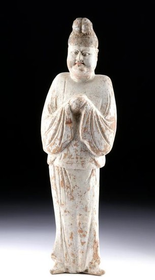 Chinese Tang Dynasty Terracotta Court Attendant, TL'd