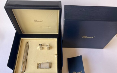 Chopard - Chopard Sterling Silver Luxury Set Roller ball ,Cuff Links And money Clip - Accessory set