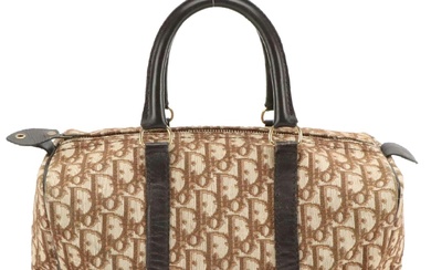 Christian Dior Top Handle Boston Bag in Brown Trotter Canvas