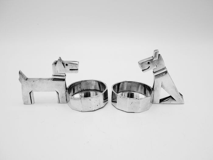Christofle, Gallia - Set of 2 salt shakers (2) - Art Deco - RIC & RAC